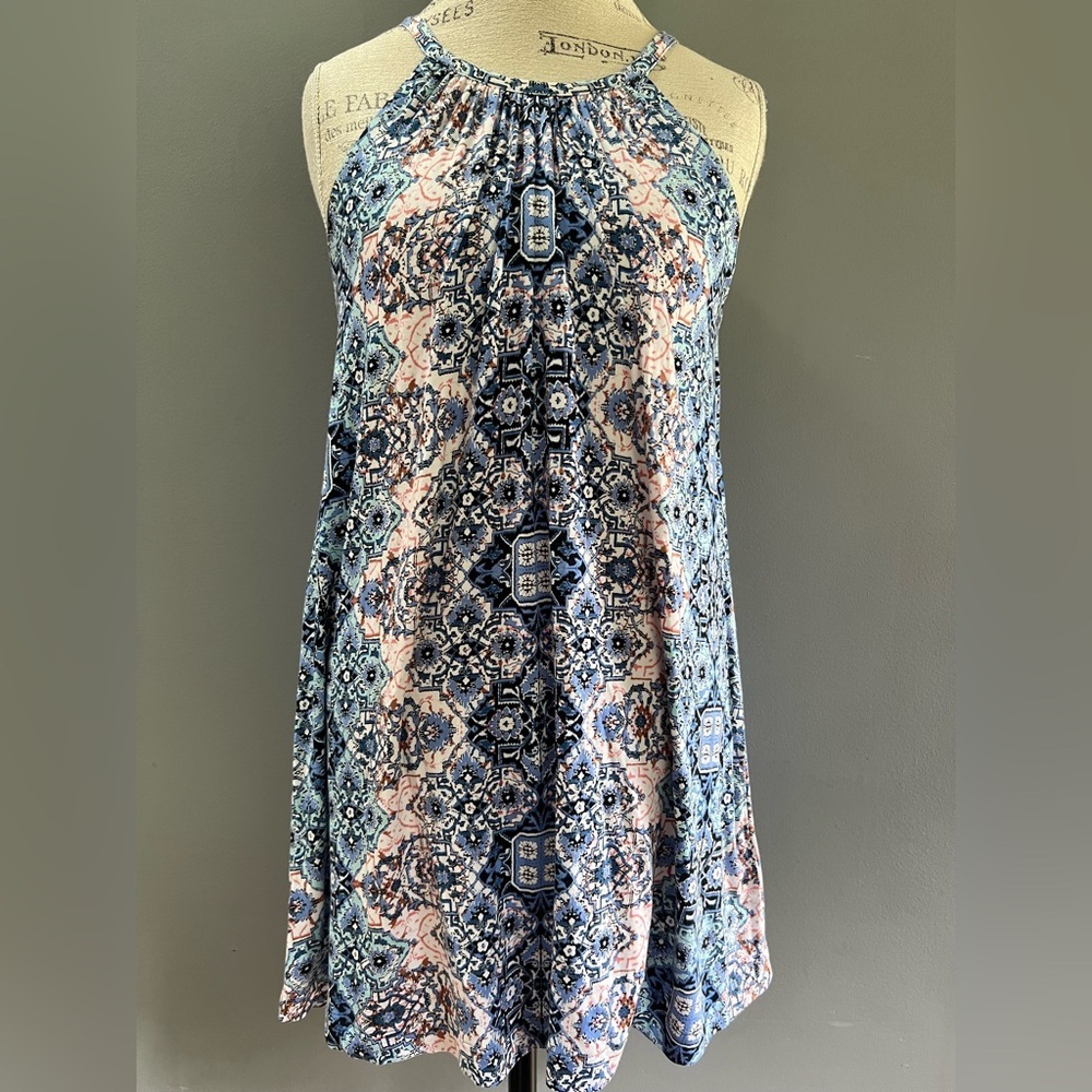 Beacan Cove Blue Women's Sundress Size S Inner bra Super Soft EC